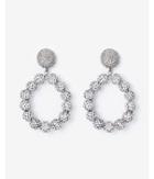 Express Womens Pave Circle Earrings