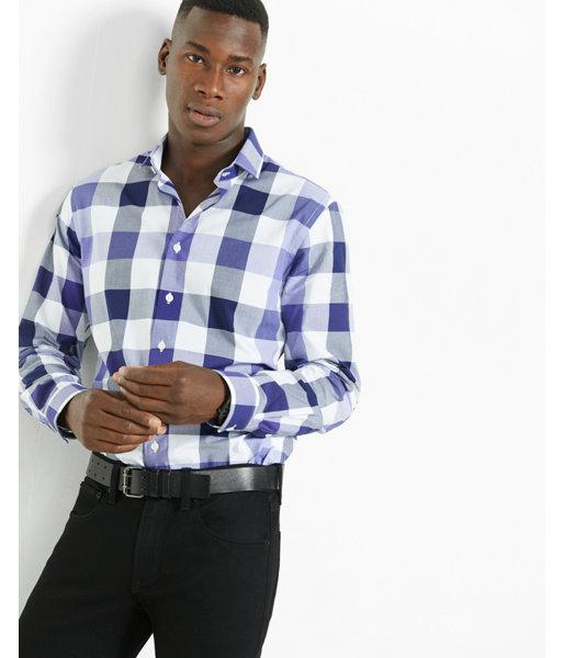 Express Mens Slim Check Dress