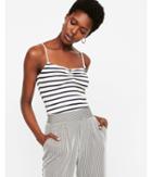 Express Womens Striped Ribbed Ruched Front Tank