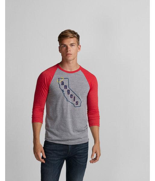 Express Mens Homage Heathered Angels Raglan Tee