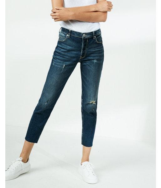Express High Waisted Cropped Girlfriend Jeans