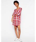Express Womens Plaid Popover Tunic Dress