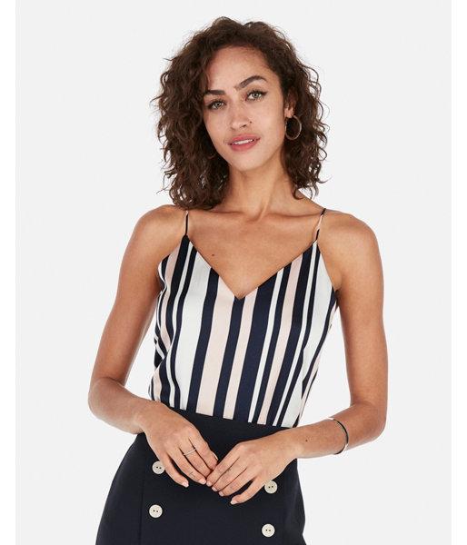 Express Womens Satin Striped Downtown Cami