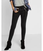 Express Womens Mid Rise Black Ankle Jean