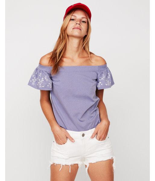 Express Womens Petite Off The Shoulder Puff
