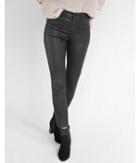 Express Womens High Waisted Black Coated Stretch Moto Ankle