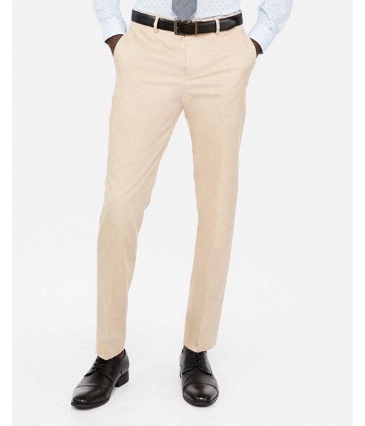 Express Mens Slim Khaki Oxford Stretch Cotton