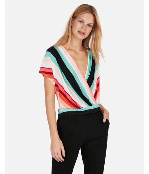 Express Womens Stripe Tie Neck