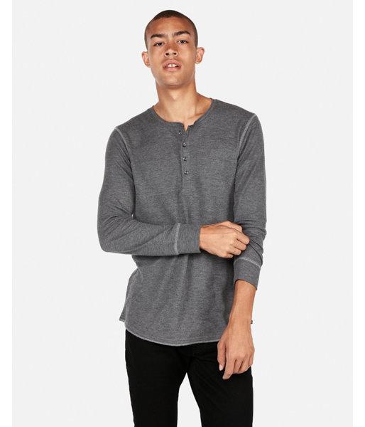 Express Mens Extra Soft Waffle Henley