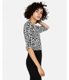 Express Womens Leopard Two Pocket Zip Front Chelsea Popover