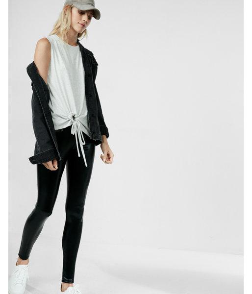 Express Womens Ruched Keyhole Hem Tank
