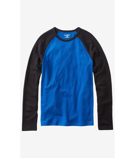Express Men's Tees Waffle Knit Crew Neck Baseball Tee
