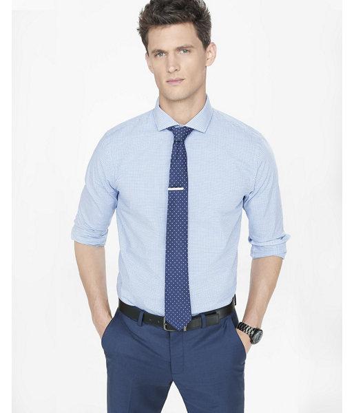 Express Mens Slim Micro Check Dress