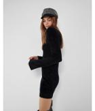 Express Womens Cozy Flutter Sleeve Sheath
