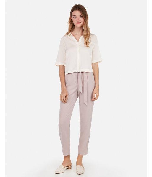 Express Womens Satin Cropped Elbow