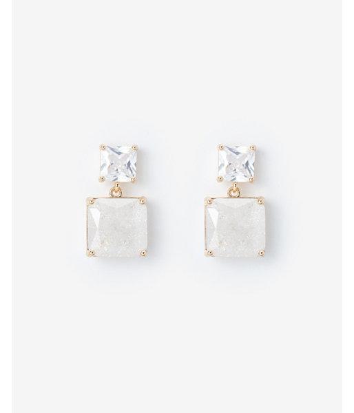 Express Womens Square Post Back Earrings