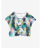 Express Womens Palm Print Strappy Short Sleeve