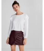 Express Woven Mix Ruffle Raglan Blouse