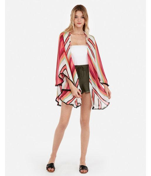 Express Womens Chevron Stripe V-back Cover-up