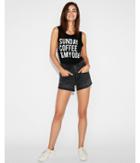 Express Womens Sunday Coffee And My Dog Graphic Tank