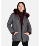 Express Womens Elongated Side Zip Puffer Coat