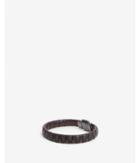 Express Mens Black And Brown Braided Leather Wrap Bracelet