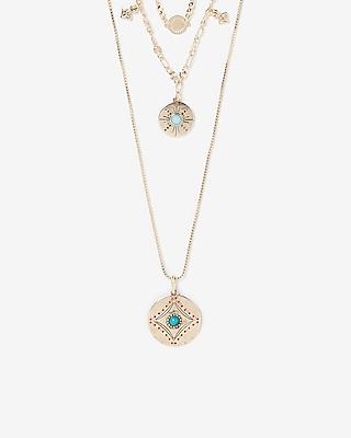 Express Womens Wrapped Geometric Pendant Necklace