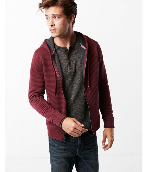Express Mens Full Zip Ottoman Hoodie