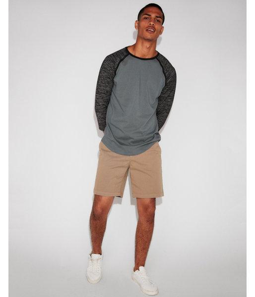 Express Mens Three-quarter Contrast Sleeve Baseball Tee