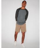 Express Mens Three-quarter Contrast Sleeve Baseball Tee