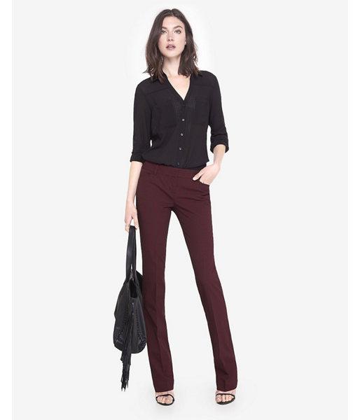 Express Womens Grid Print Low Rise Barely Boot Columnist Pant