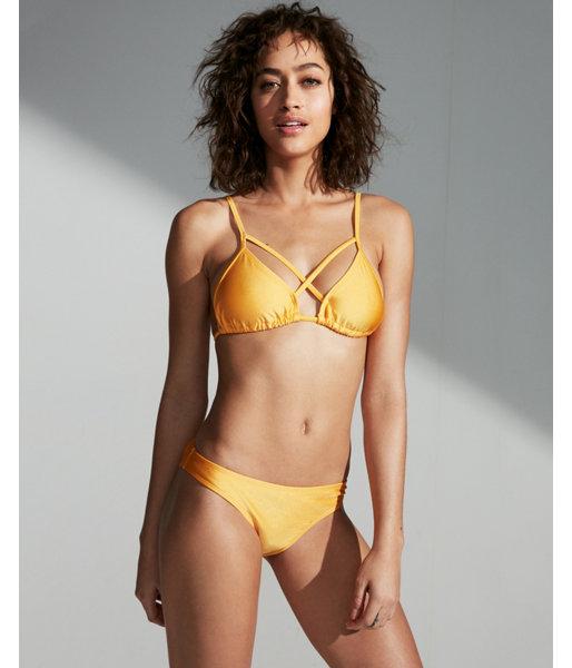 Express Womens Low Rise Shimmer Basic Bikini Bottoms