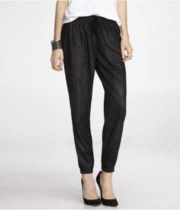 Womens Faux Suede Soft Pant Black X Small