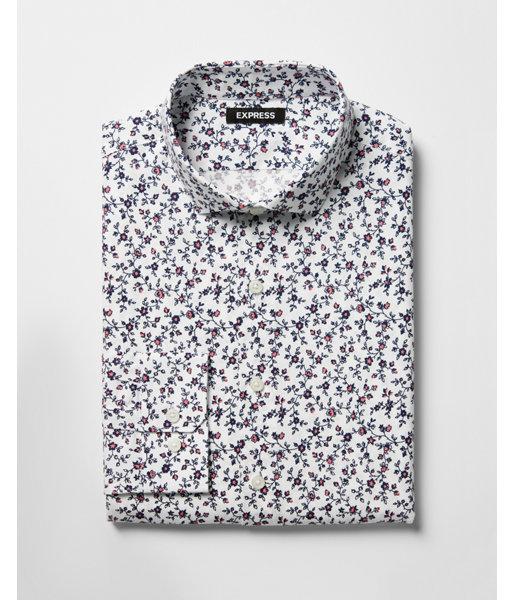 Express Mens Extra Slim Floral Print Dress