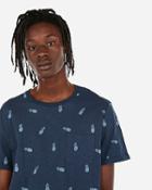 Express Mens Slub Pineapple Print Crew Neck T-shirt