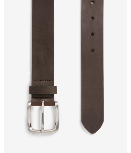 Express Mens Dark Brown Leather Single Prong Buckle Belt