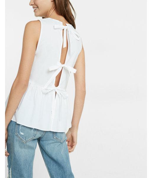 Express Womens Tie Back Sleeveless Peplum Tank