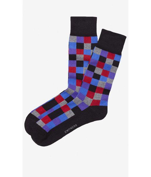 Express Men's Socks Multicolor Square Dress