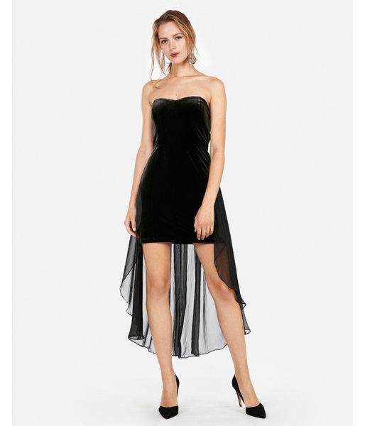 Express Womens Edition Velvet Strapless  Dress