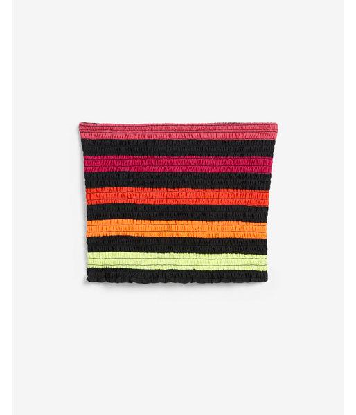 Express Womens Love Unites Pride Rainbow Striped Smocked Crop Top