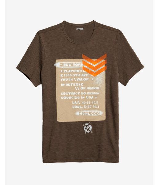 Express Mens Seasonal Draft Chevron Graphic Tee