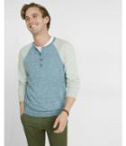 Express Color Block Raglan Henley