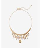Express Womens Stone Embellished Curved Statement Necklace