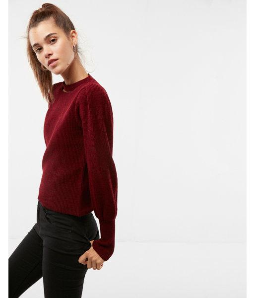 Express Womens Choker Neck Cut-out Puff