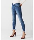 Express Womens Express Womens Mid Rise Stretch+ Performance Distressed Ankle Jean