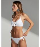 Express Womens Low Rise Ribbed Bow Tie Bikini Bottoms