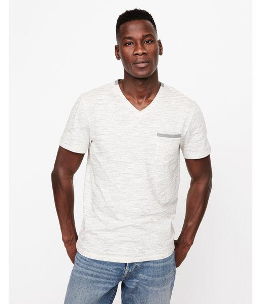 Express Mens Slub Jersey Contrast V-neck Tee