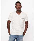 Express Mens Slub Jersey Contrast V-neck Tee