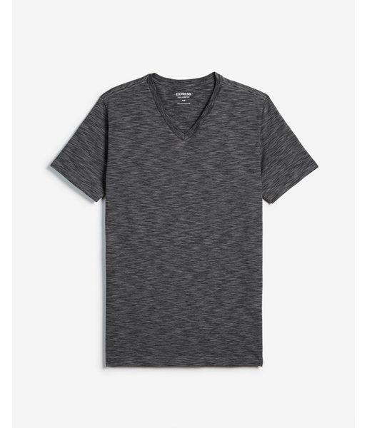 Express Mens Slim Stretch Space Dyed V-neck T-shirt