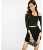 Express Womens Cross Back Off The Shoulder Cropped Top